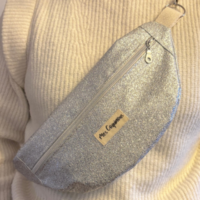 Sac banane simili cuir - argenté