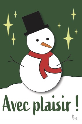 carte postale noel bonhomme de neige