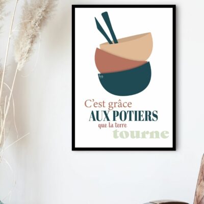 Affiche artisanat potier encadrée