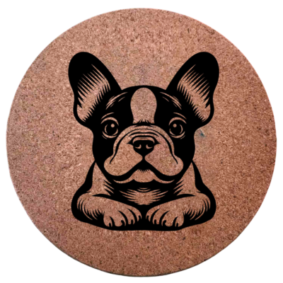 Dessous de plat en liège bouledogue - personnalisé