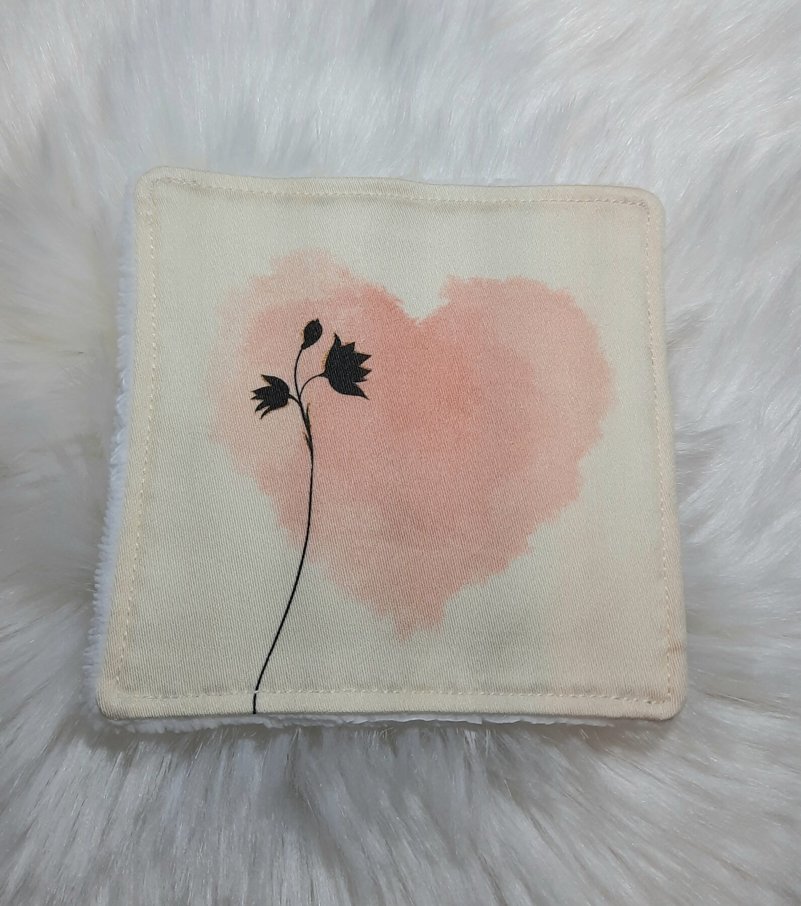 Lot de 4 lingettes démaquillantes lavables - Motif " Je t'aime " – Image 4