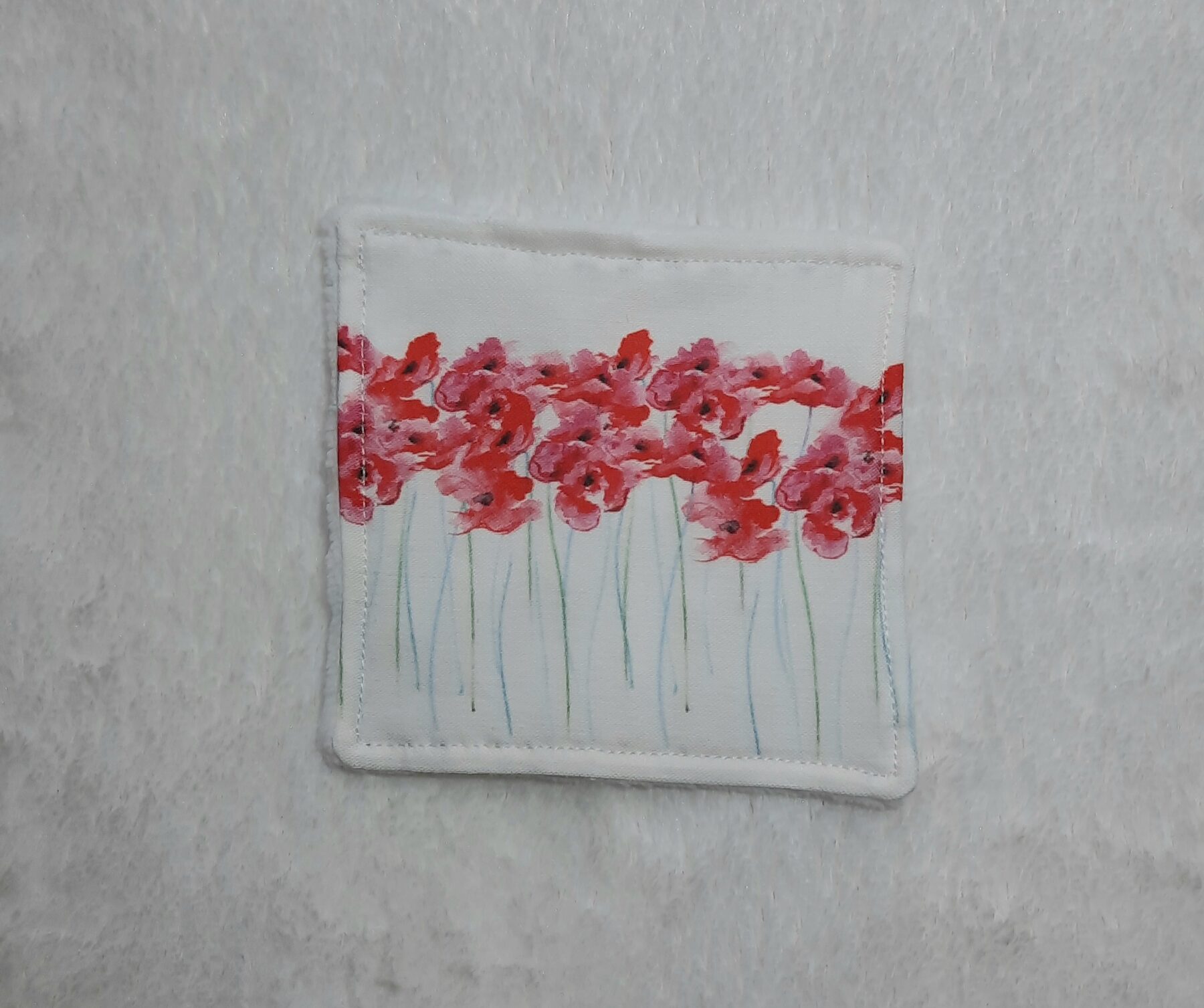 Lot de 4 Lingettes Démaquillantes Lavables en Bambou - Motif Coquelicots – Image 5