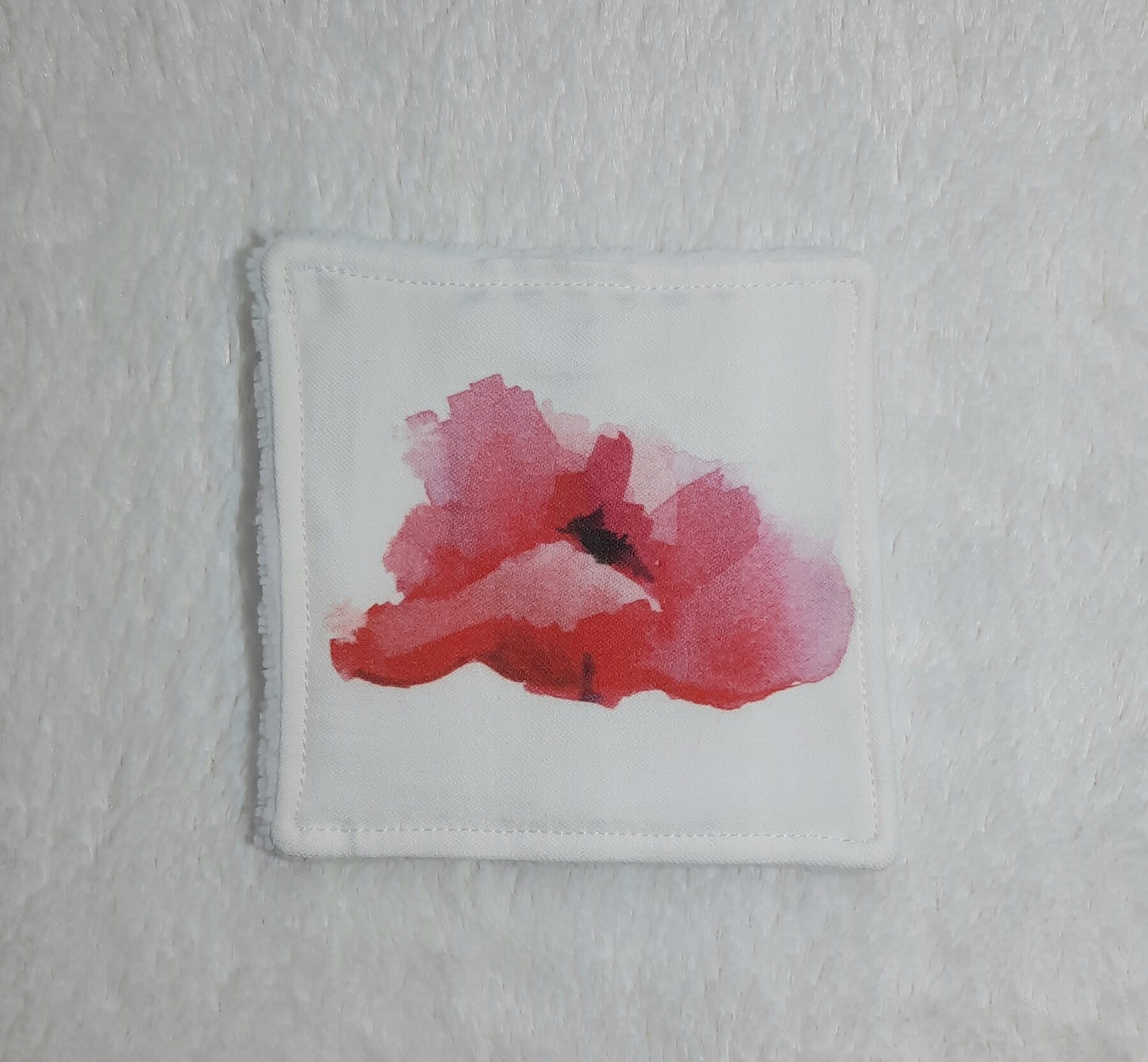 Lot de 4 Lingettes Démaquillantes Lavables en Bambou - Motif Coquelicots – Image 2