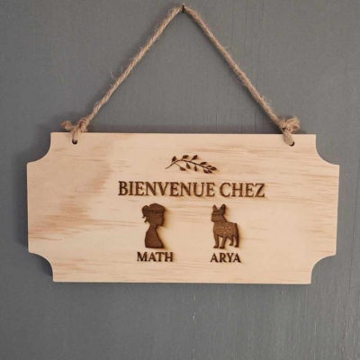 Plaque de porte en bois personnalisée, cadeau personnalisé, idée cadeau, accessoire maison