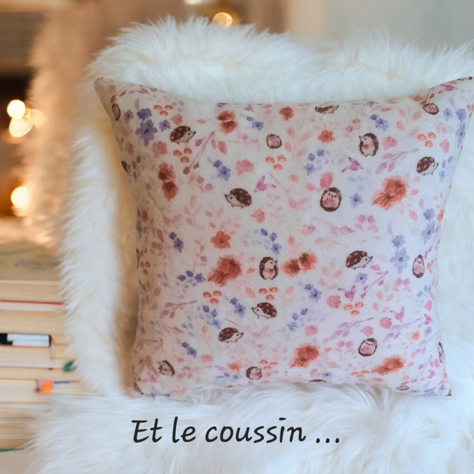 Bavoir Rond en Éponge de Bambou – Motif Hérisson | Fait Main & Oeko-Tex – Image 5