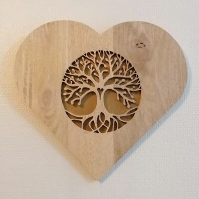 Saint-Valentin, arbre de vie, cadeau, décoration murale, artisanat en bois naturel, symbole spirituel et énergétique, bien-être, fête des mères