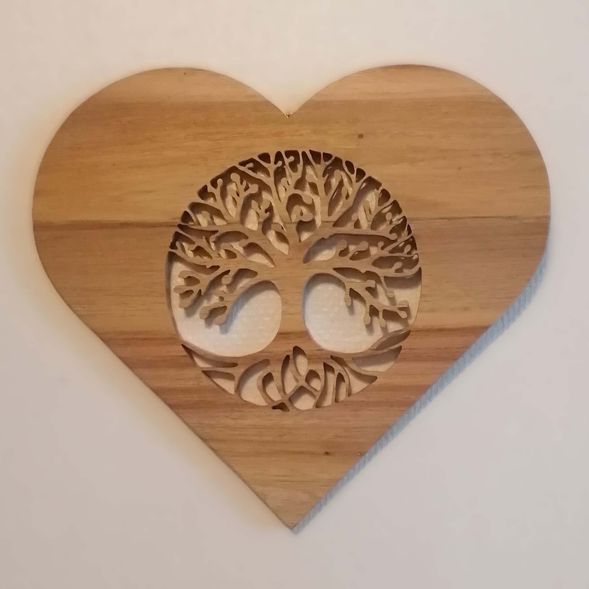 Arbre de vie en cœur fait mains, cadeau fêtes et anniversaires, symbole, décoration murale originale, ambiance reposante et romantique. – Image 4