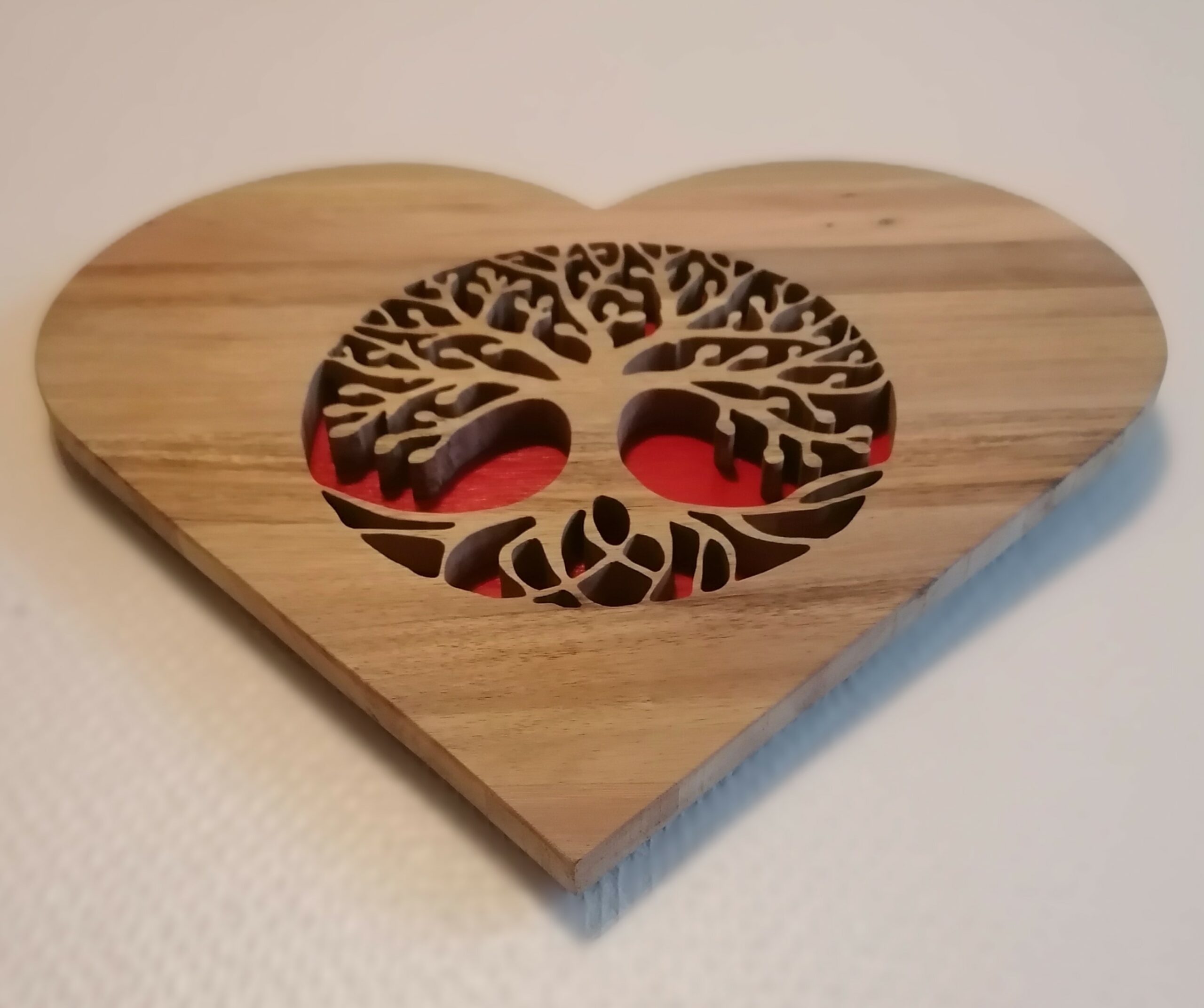 Arbre de vie en cœur fait mains, cadeau fêtes et anniversaires, symbole, décoration murale originale, ambiance reposante et romantique. – Image 3