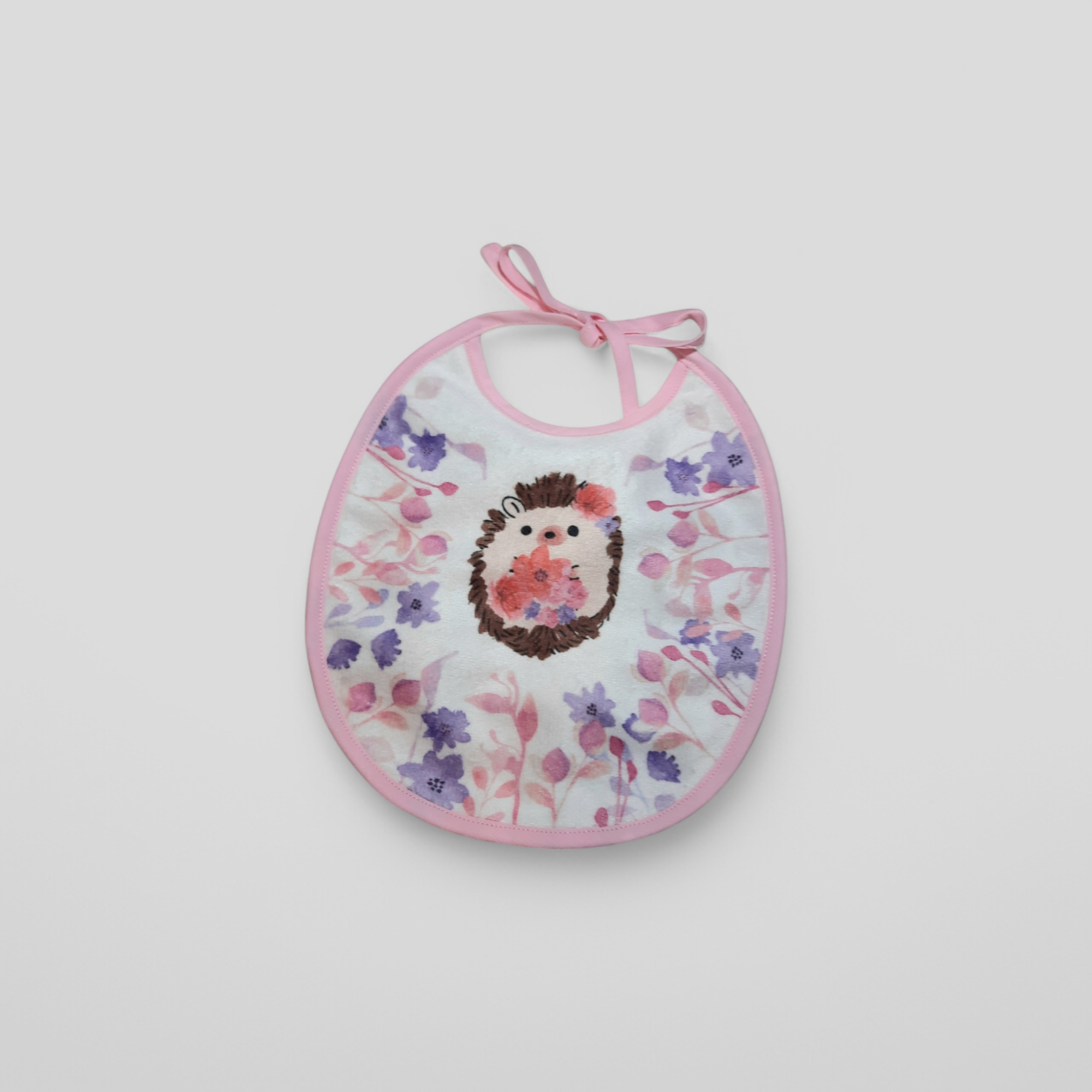 Bavoir Rond en Éponge de Bambou – Motif Hérisson | Fait Main & Oeko-Tex – Image 2
