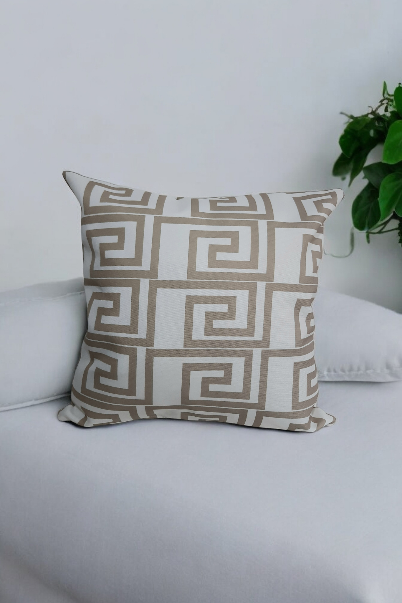 Housse de Coussin Labyrinthe Géométrique - Fabrication Française & Oeko-Tex - 40x40 cm