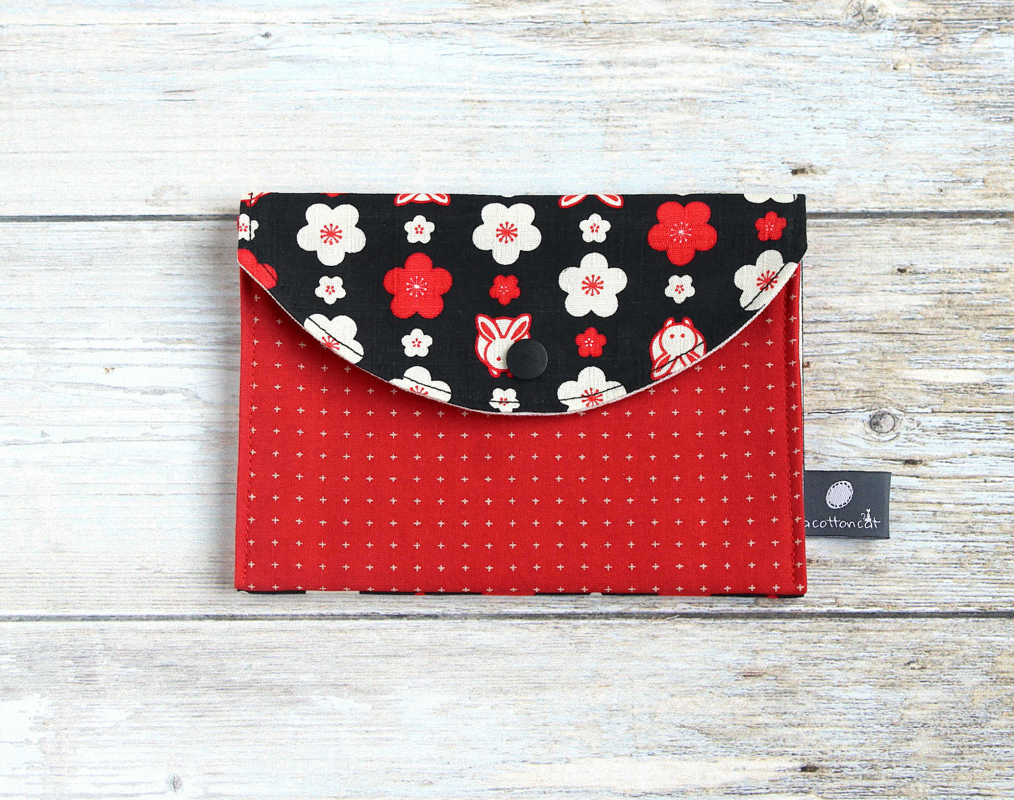 Portefeuille tissu japonais, porte passeports, trousse plate clip, pochette multi poches – Image 4