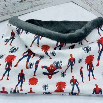 snood garcon motifs Spiderman Marvel Avengers doublure polaire ou coton -Ateliersdisa