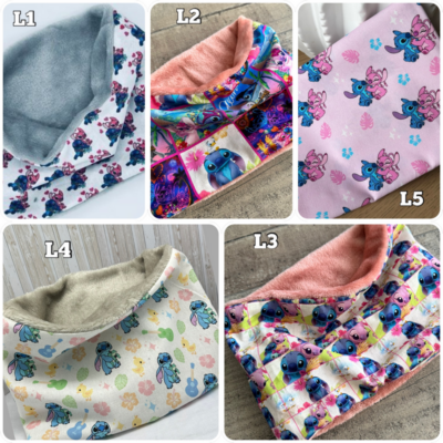 snood fille motifs Lilo et Stitch en polaire ou coton - Ateliersdisa