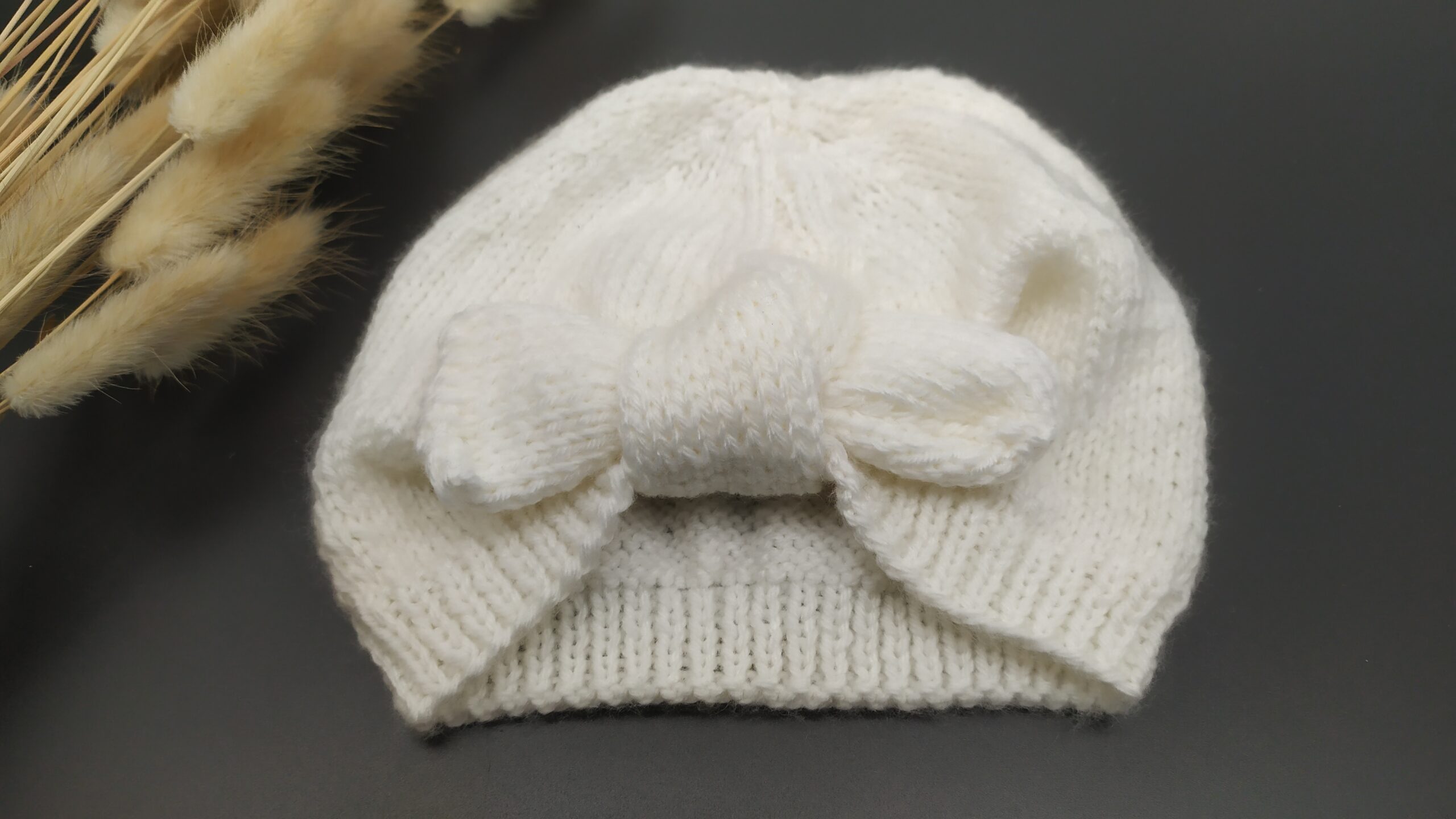 Bonnet turban laine pour bébé – Image 2