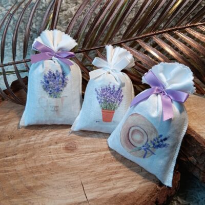 Lot 3 sachets de lavande bio imprimés.