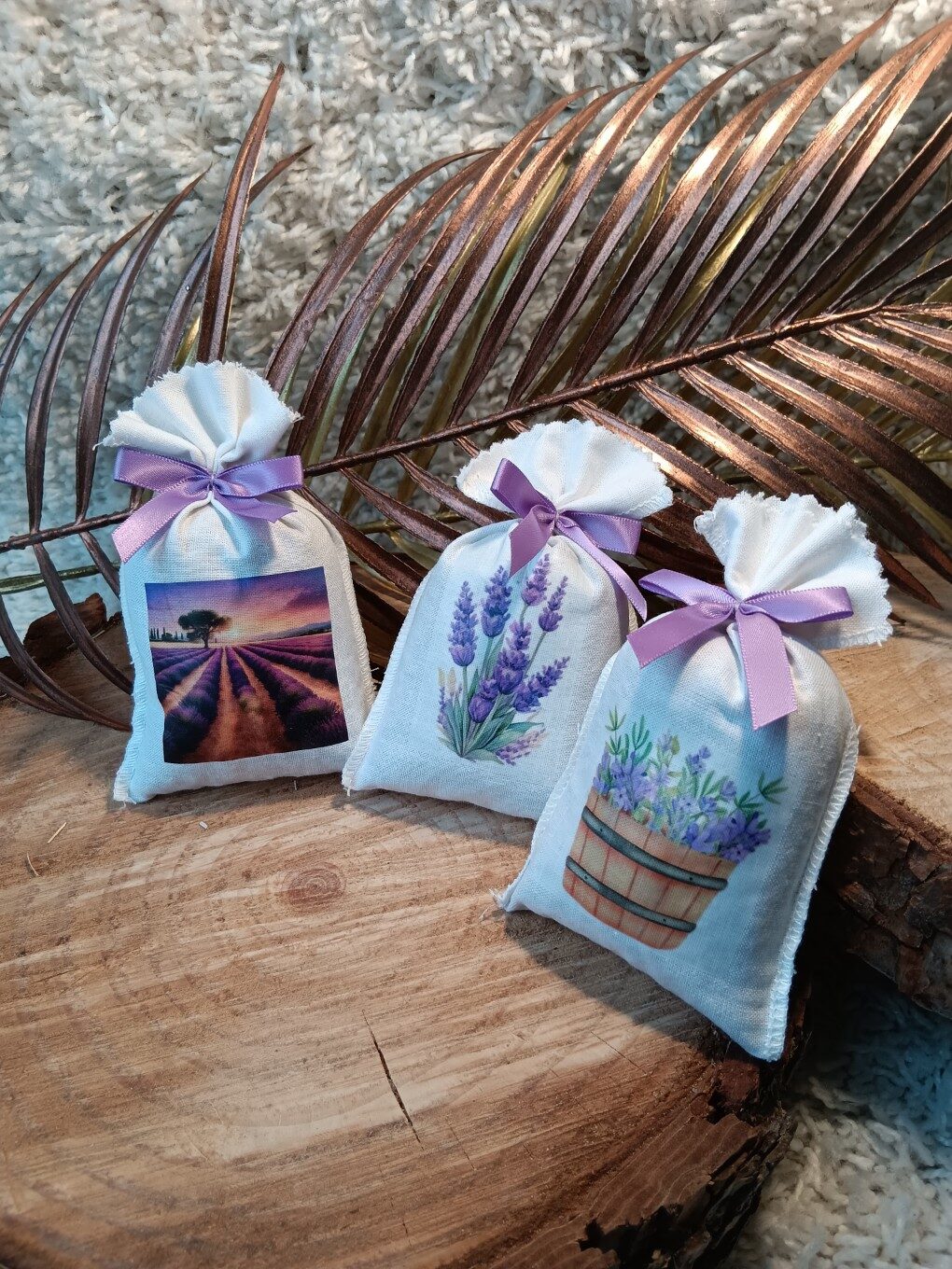 Lot 3 sachets de lavande bio imprimés.