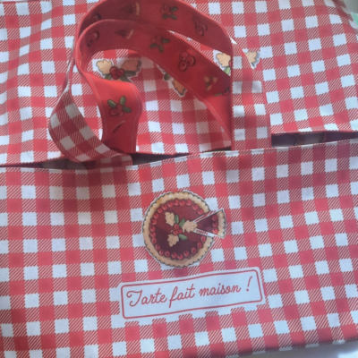 Sac à Tarte Réversible Imperméable - Fait Main en France, Motif tarte aux groseilles