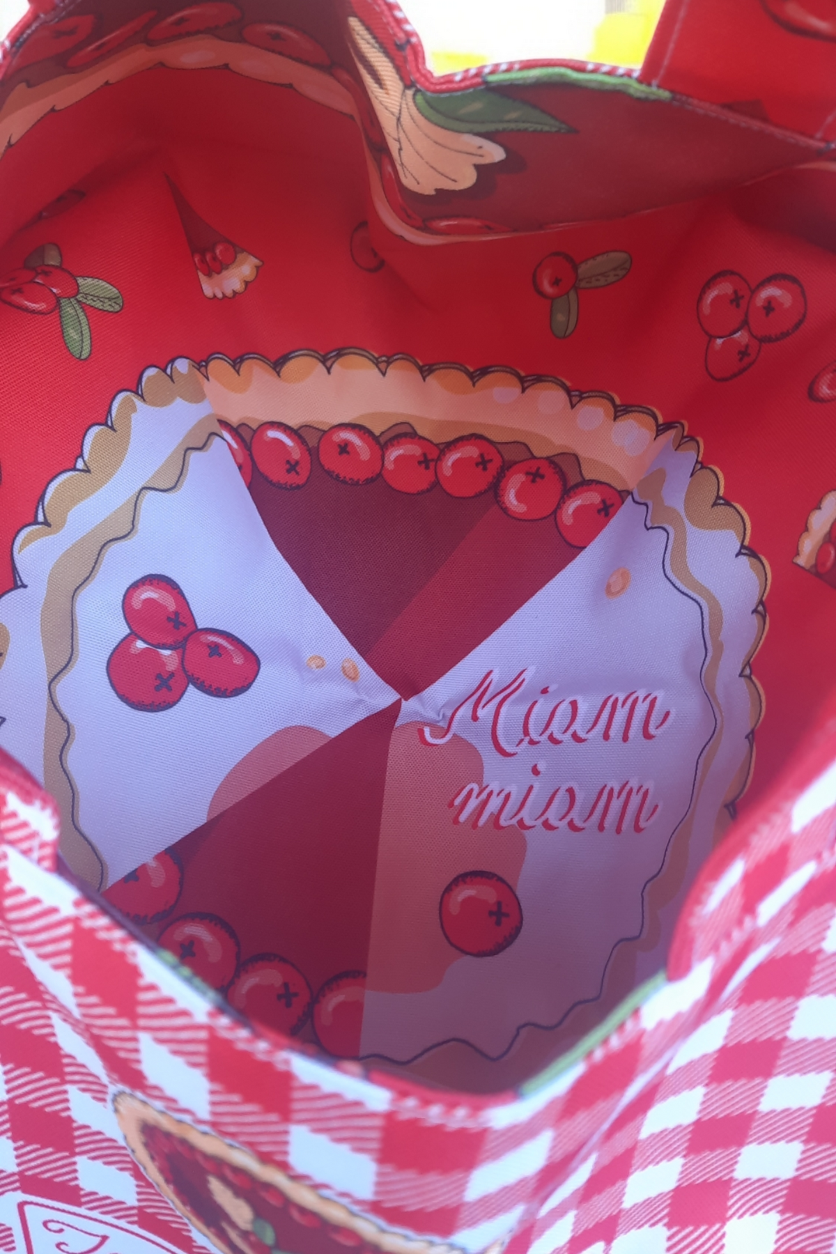 Sac à Tarte Réversible Imperméable - Fait Main en France, Motif tarte aux groseilles – Image 4