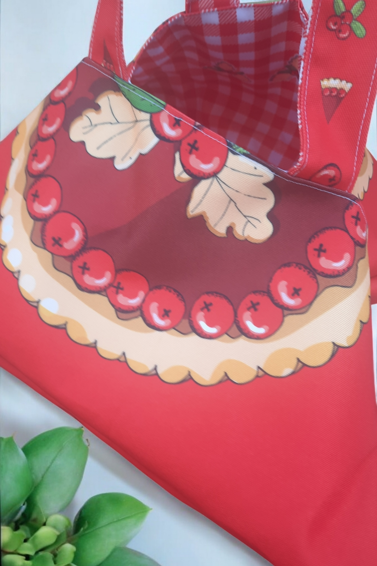 Sac à Tarte Réversible Imperméable - Fait Main en France, Motif tarte aux groseilles – Image 7