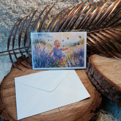 Carte postale ou décoration enfant et lavande