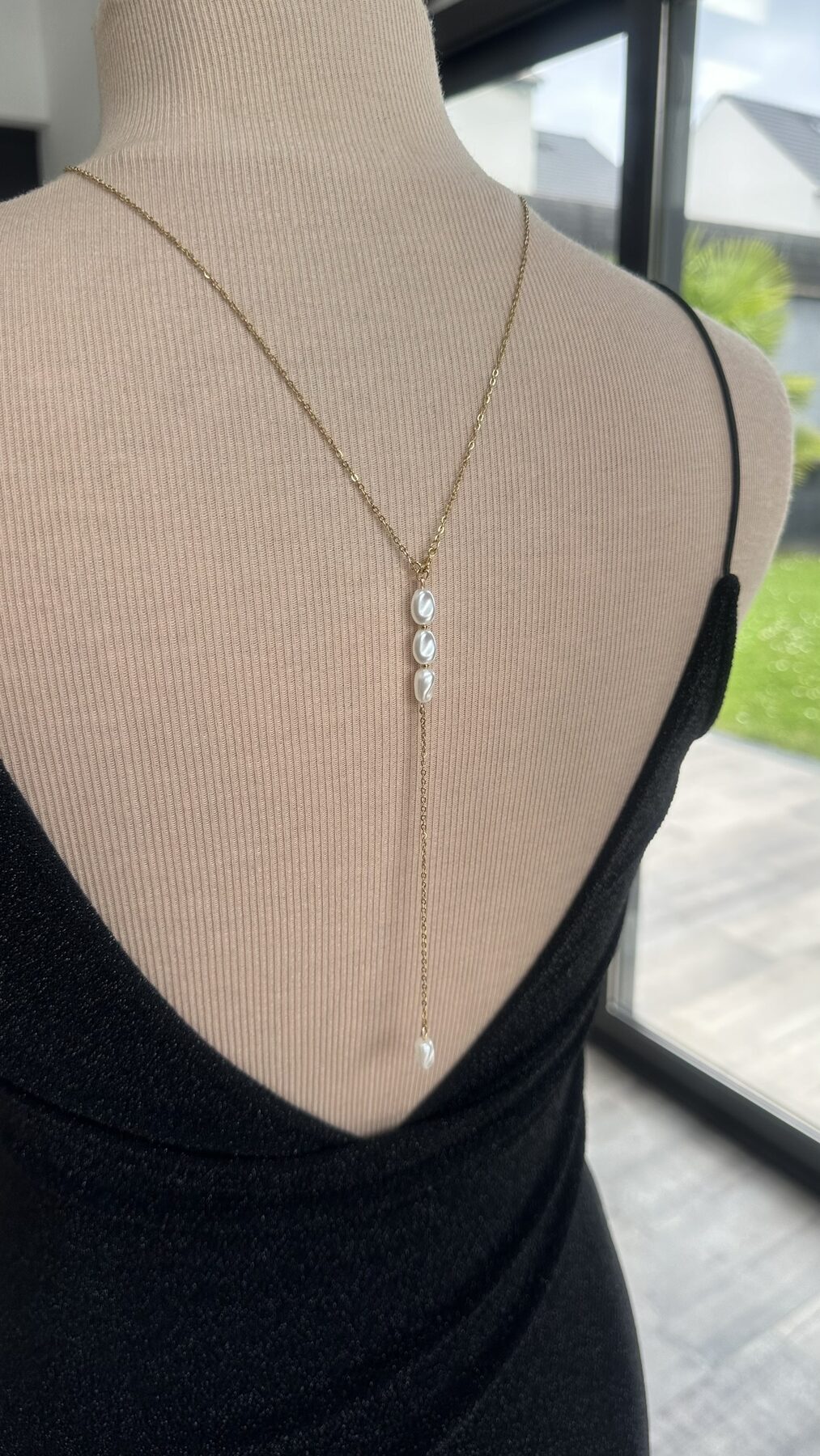 Collier dos mariée perles or acier … collier dos nu unique, création sur mesure selon vos envies - Ateliersdisa – Image 4