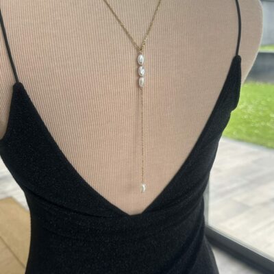 Collier dos mariée perles or acier … collier dos nu unique, création sur mesure selon vos envies - Ateliersdisa