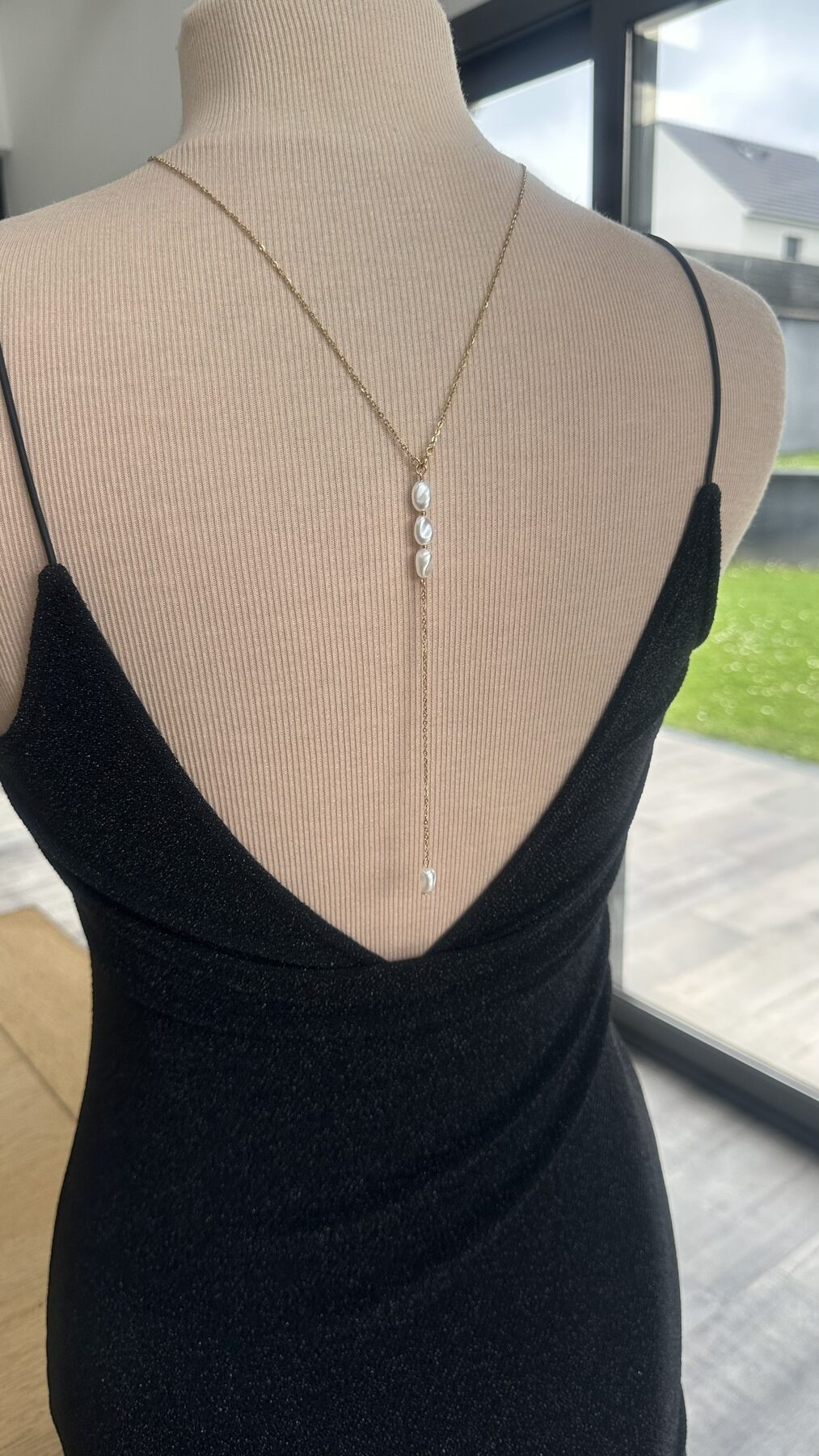 Collier dos mariée perles or acier … collier dos nu unique, création sur mesure selon vos envies - Ateliersdisa