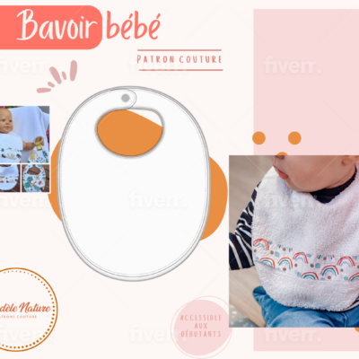 Patron pdf du bavoir bébé, téléchargeable