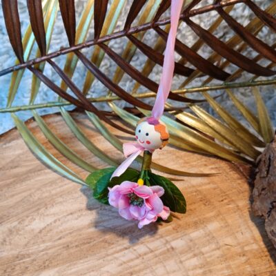 Porte clef / bijou de sac bouquet de rose