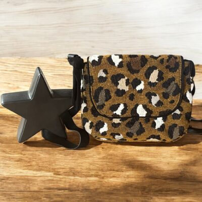 Mini sac "P'tite Poulette" en jacquard Léopard– L'élégance compacte et pratique