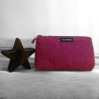 Trousse en bouclette rose