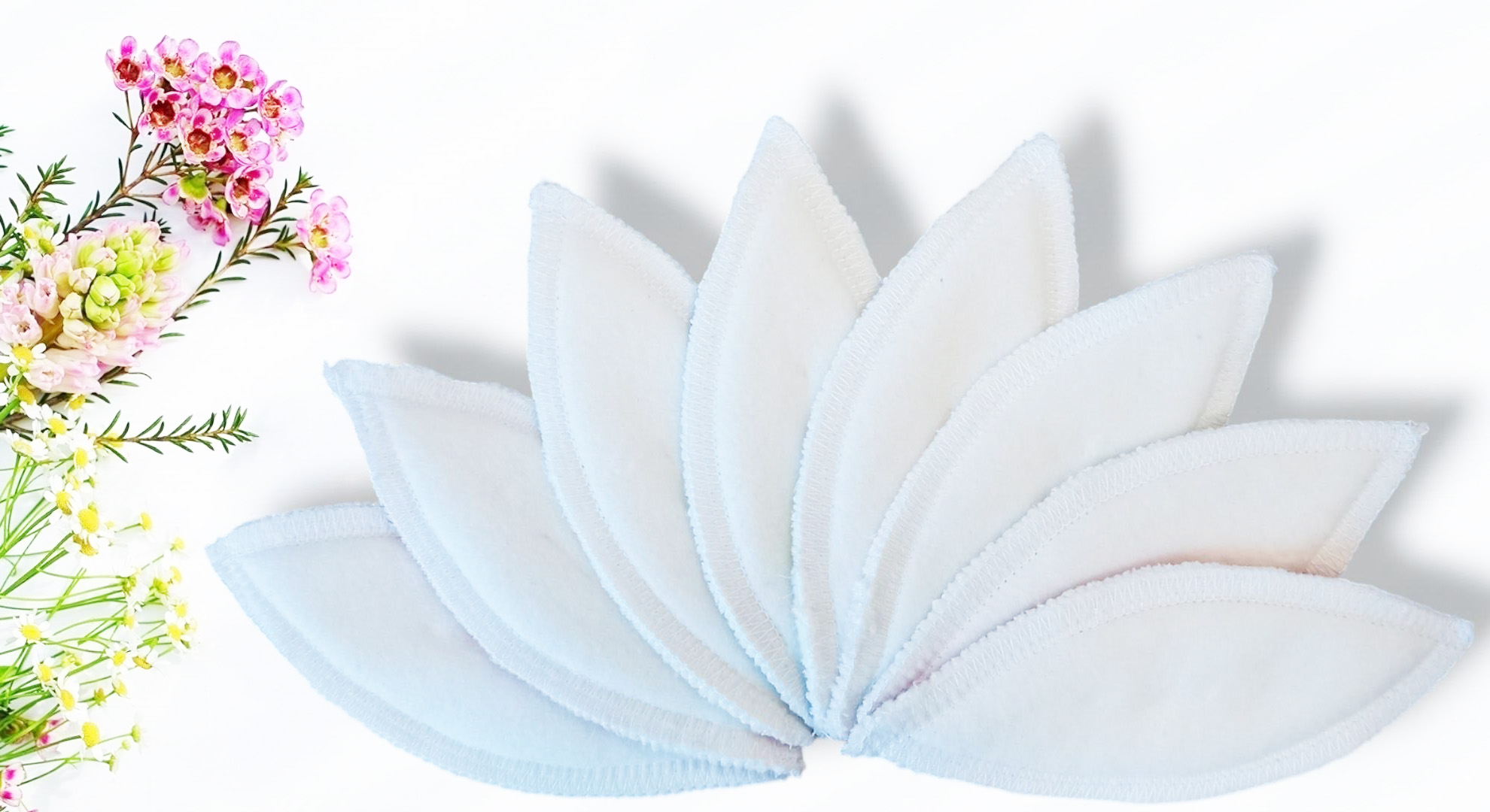 Pad interlabial lavable LAMA (lot de 8) Taille : M - Pétales interlabiaux lavables - coussinets menstruels lavables - Zéro déchet - tampons périodiques