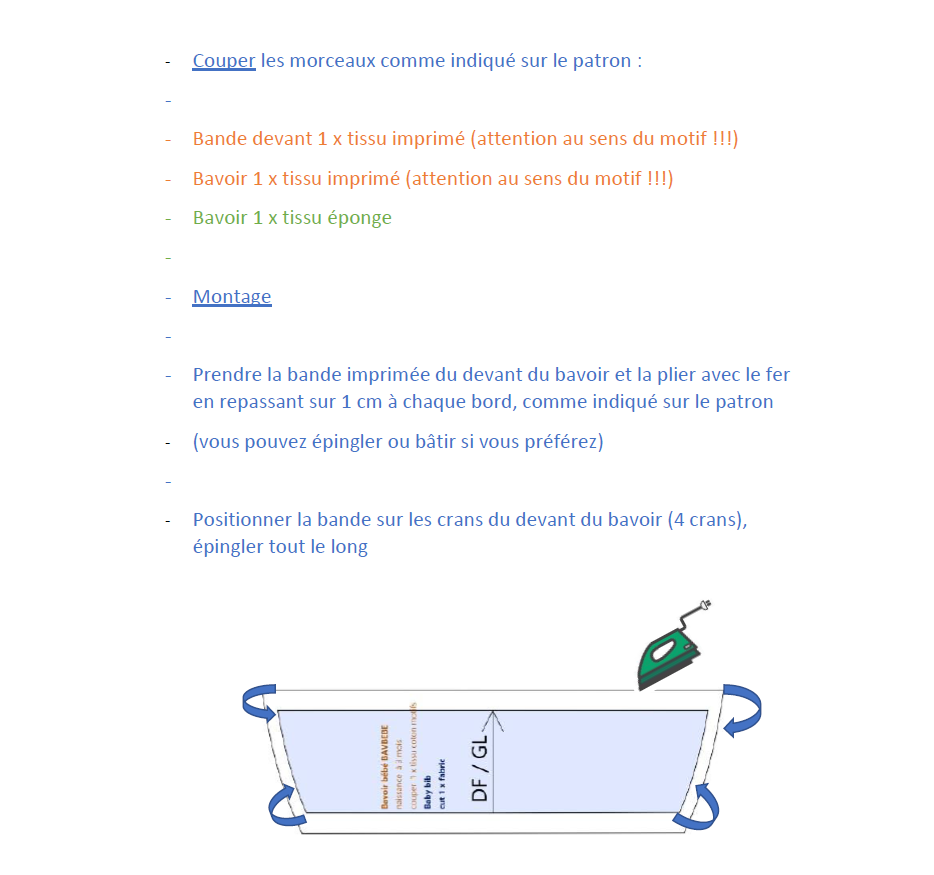 Patron pdf du bavoir bébé, téléchargeable – Image 5