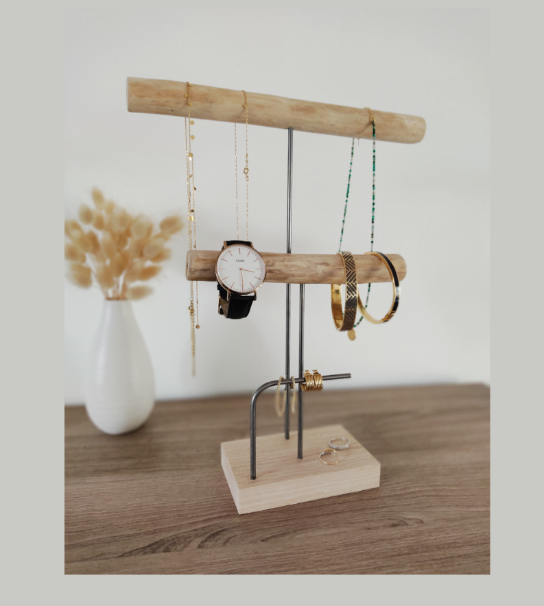 Porte-Bijoux Élégant en Bois, cadeau Noël femme