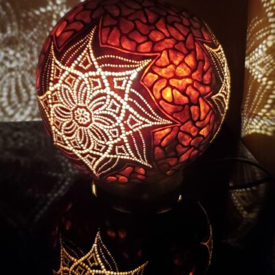 Lampe calebasse mandala