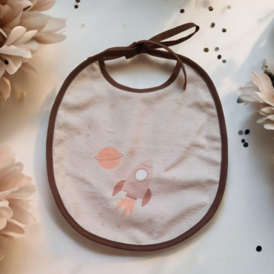 Bavoir Rond en Éponge de Bambou – Collection Petit Ourson