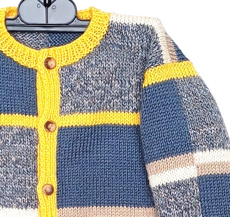 Gilet tricot bébé, fait main, taille 1 an – Image 3