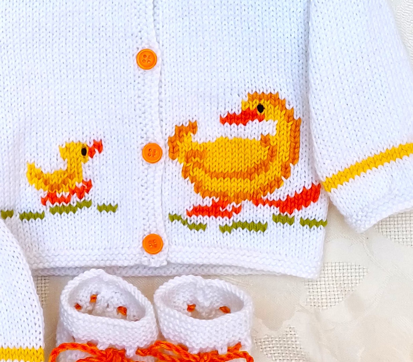 Ensemble tricot bébé, naissance 1 mois, layette tricot main – Image 2
