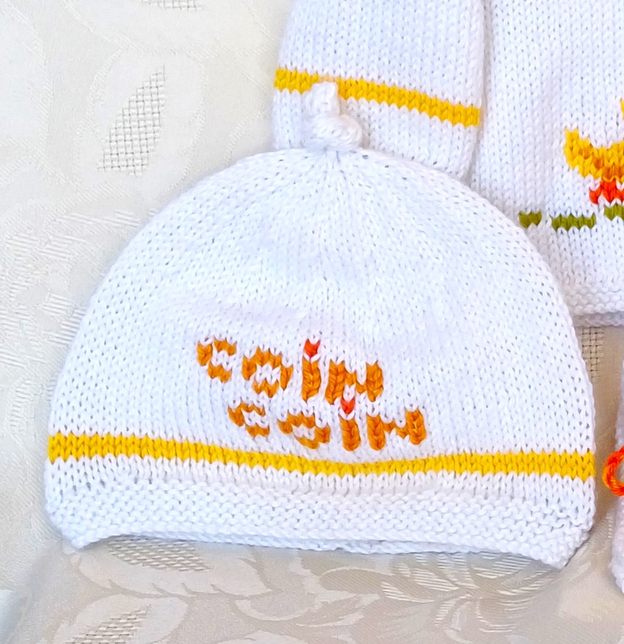 Ensemble tricot bébé, naissance 1 mois, layette tricot main – Image 4