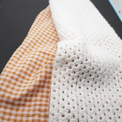 Couverture laine doublée coton vichy pour bébé