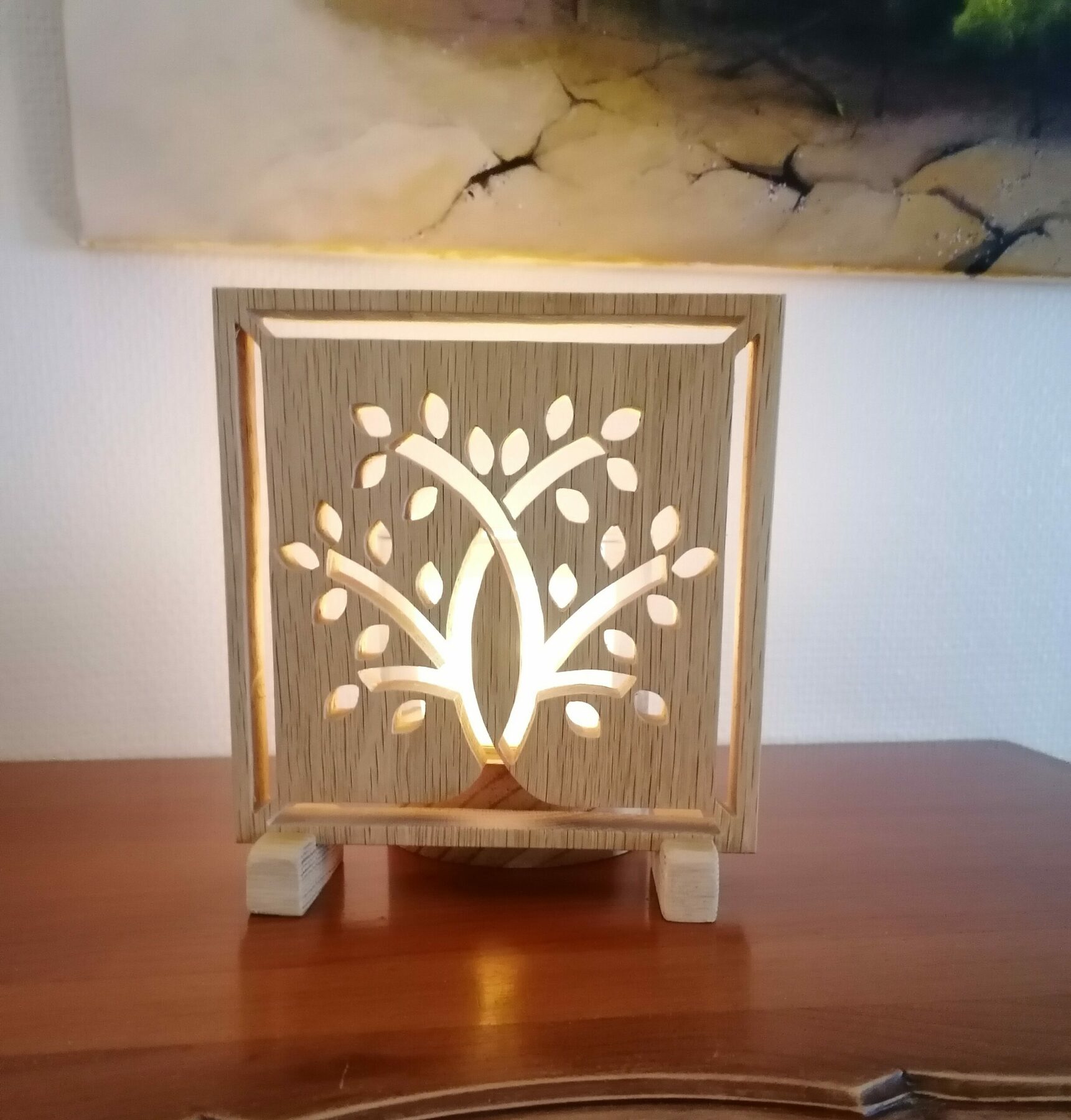 Arbre de vie en chêne, avec piètement amovible.