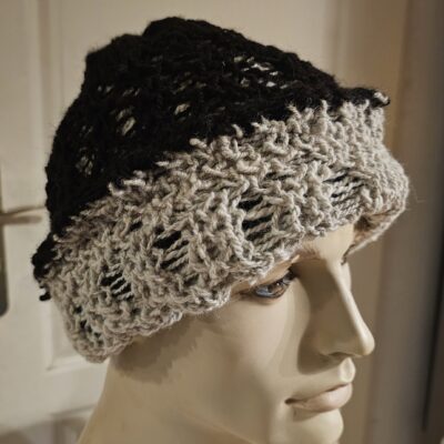 bonnet nid d'abeille noir et blanc