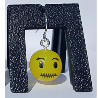 Boucles d'oreilles pendentifs émoji fermeture éclaire