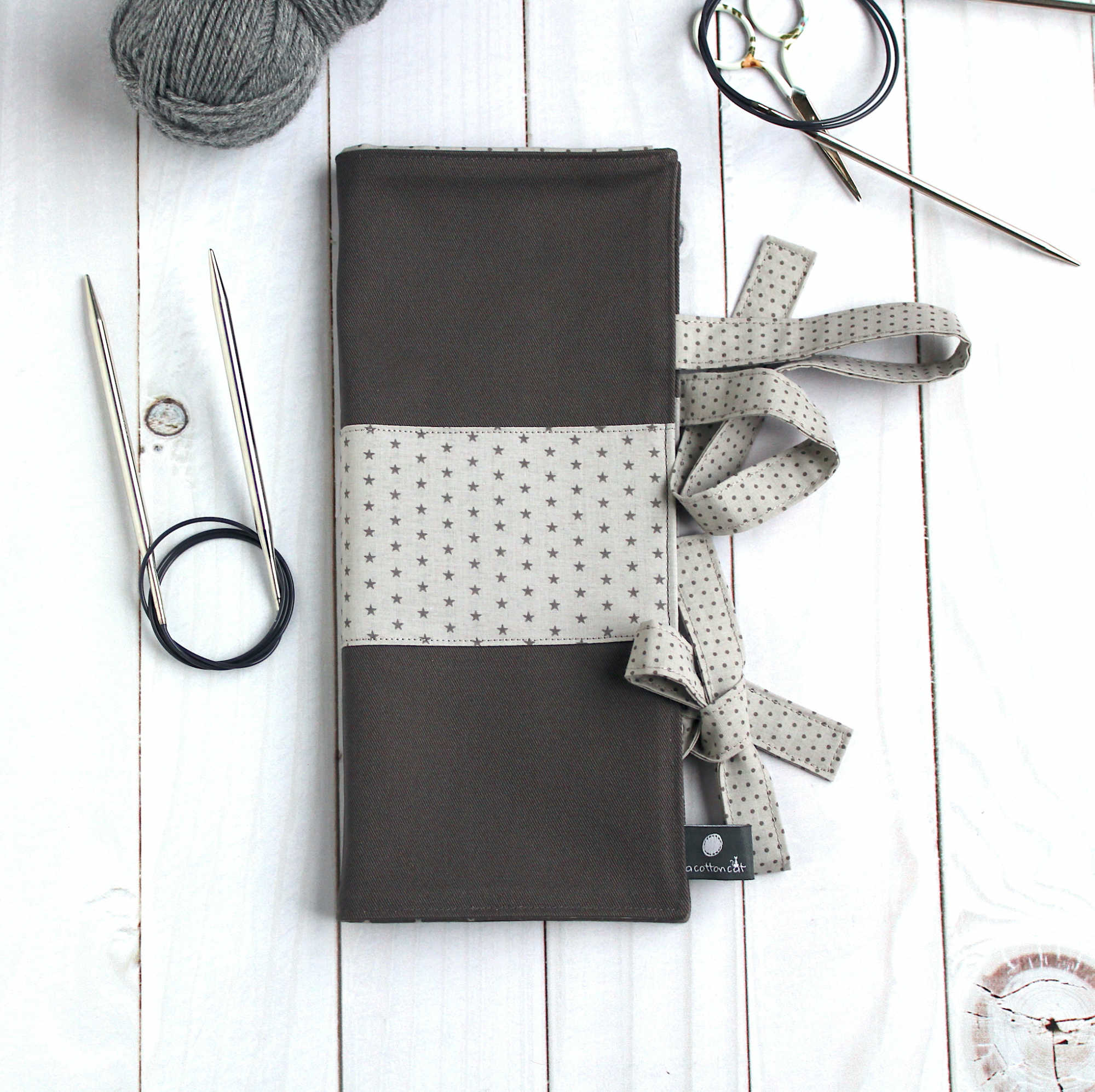 organisateur tricot aiguilles circulaires