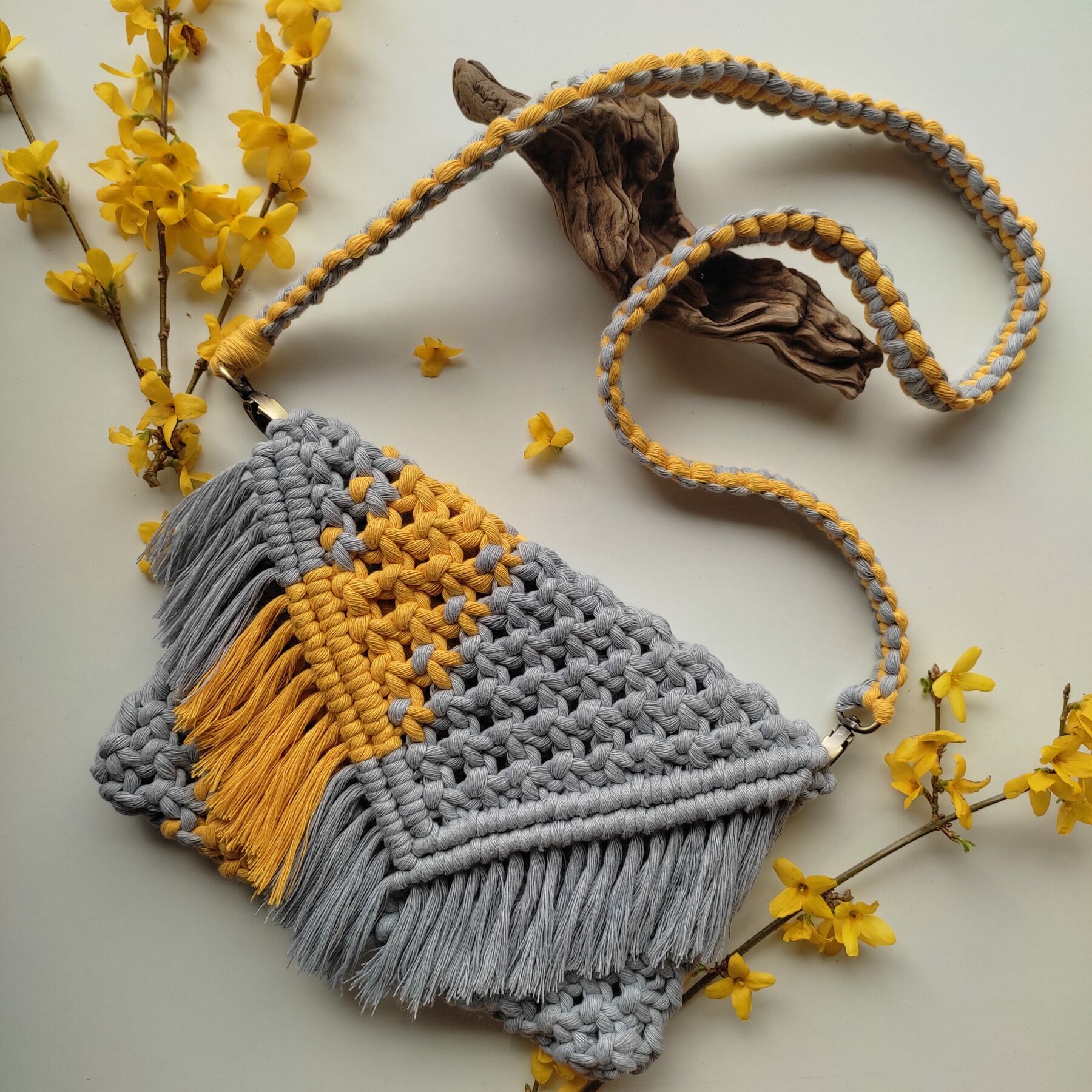 Sac à main en macramé - bicolore – Image 11