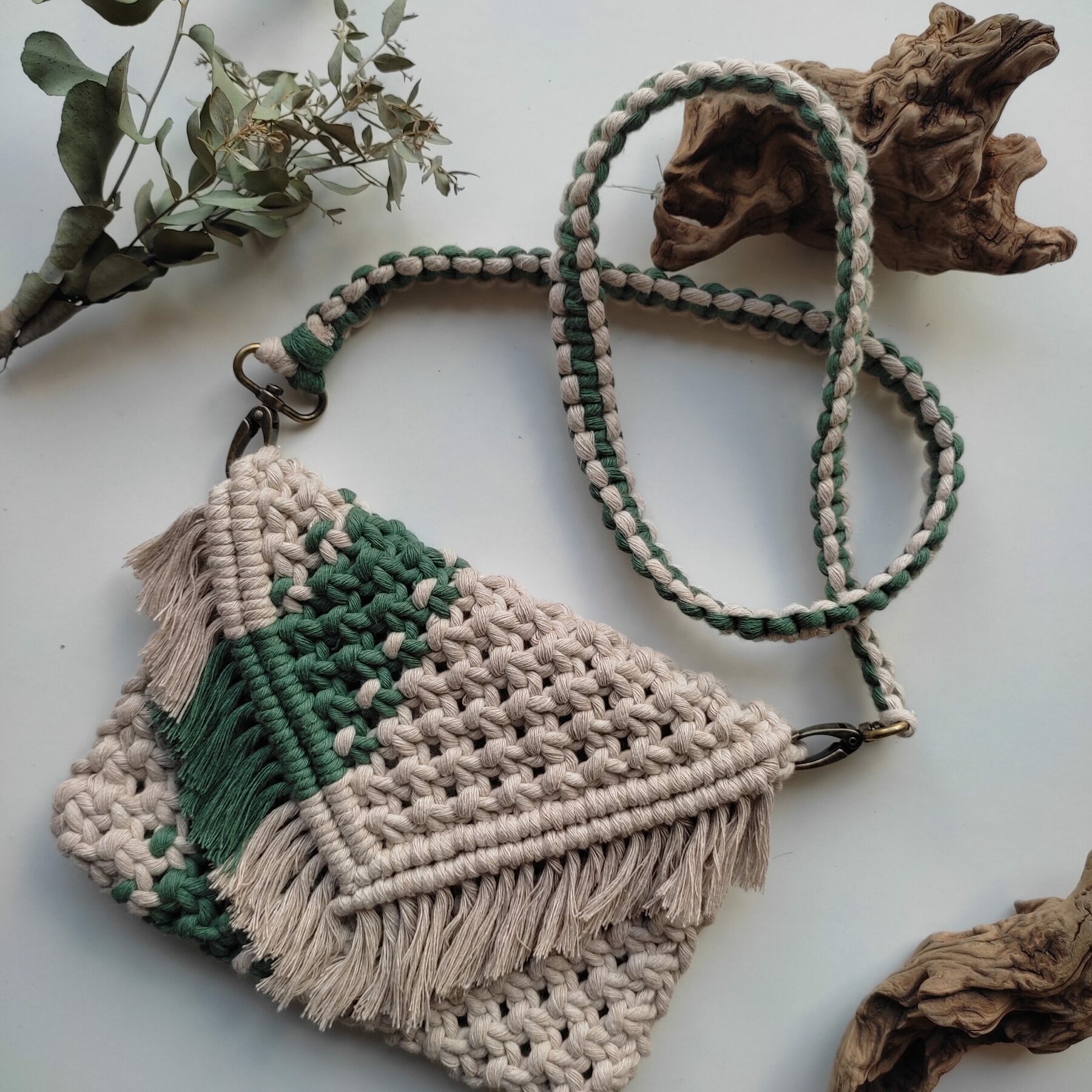 Sac à main en macramé - bicolore – Image 5