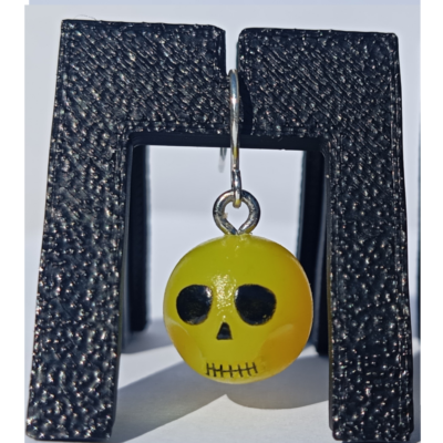 Boucles d'oreilles pendentifs émoji tête de mort