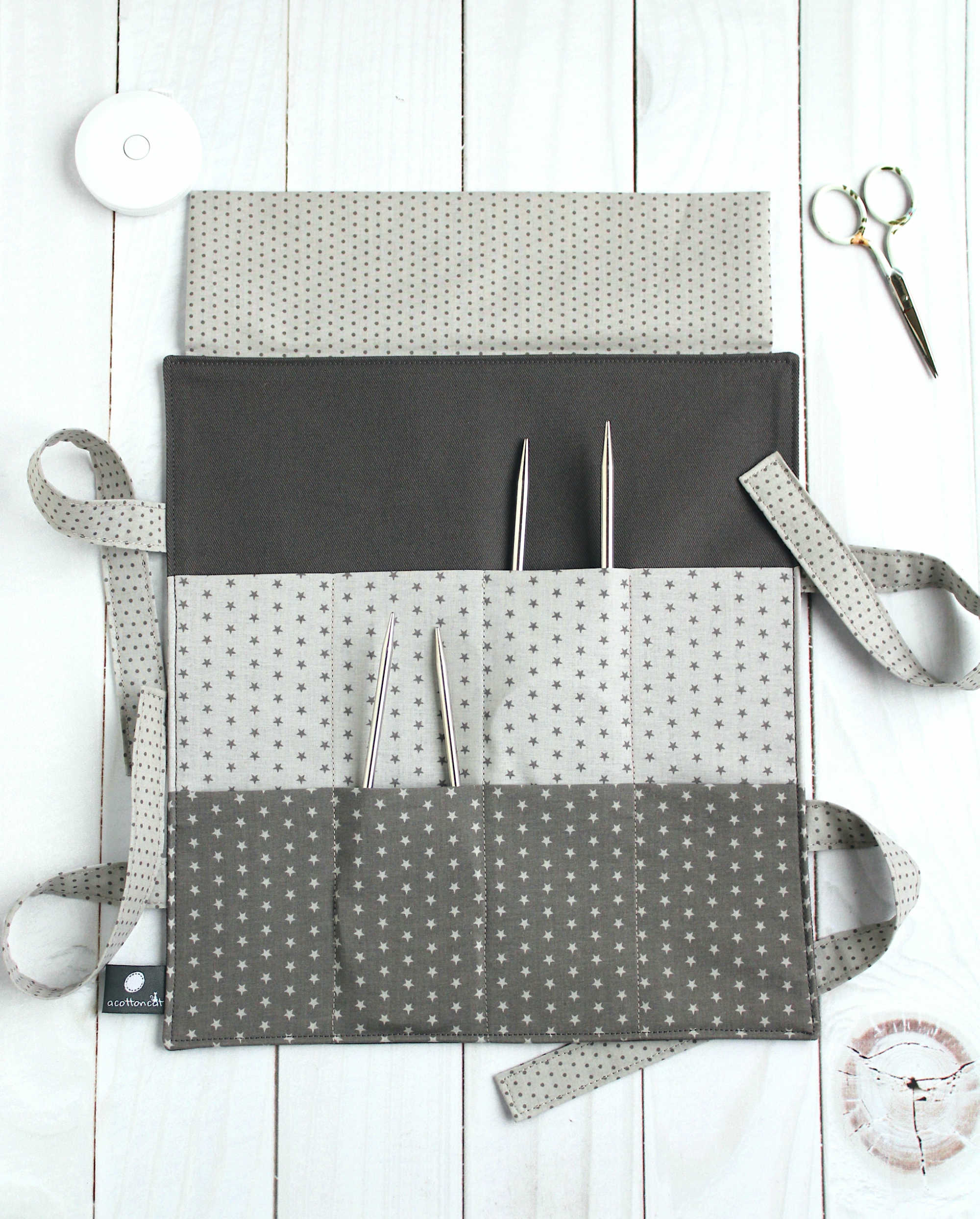 Étui aiguilles circulaires tricot, pochette range aiguilles tricot circulaires fixes, accessoire tricot – Image 3