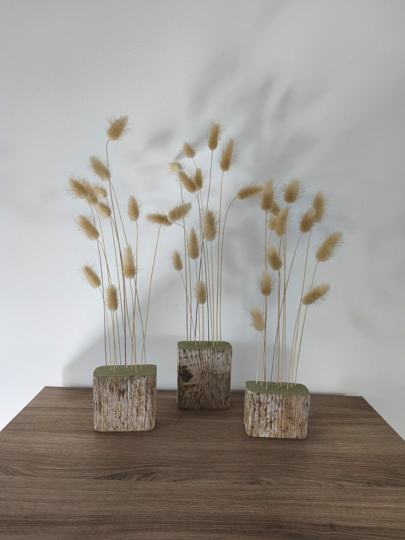 Déco fleurs séchées, Composition naturelle – Lagurus (queue de lapin) séché & bois flotté – Image 6