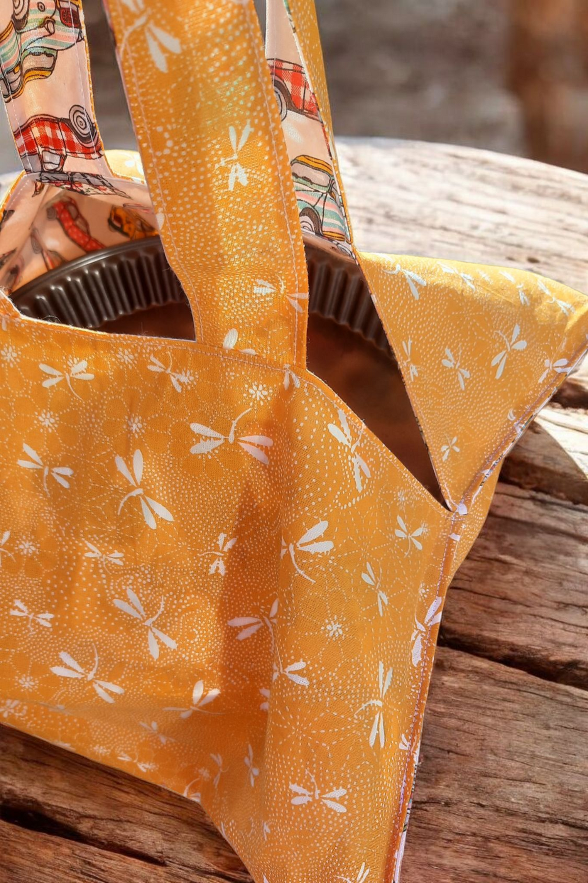 Sac à tarte réversible en coton Oeko-Tex – fait main – Image 5